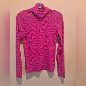 Terez Mesh Mock Long Sleeve Top Small nwot